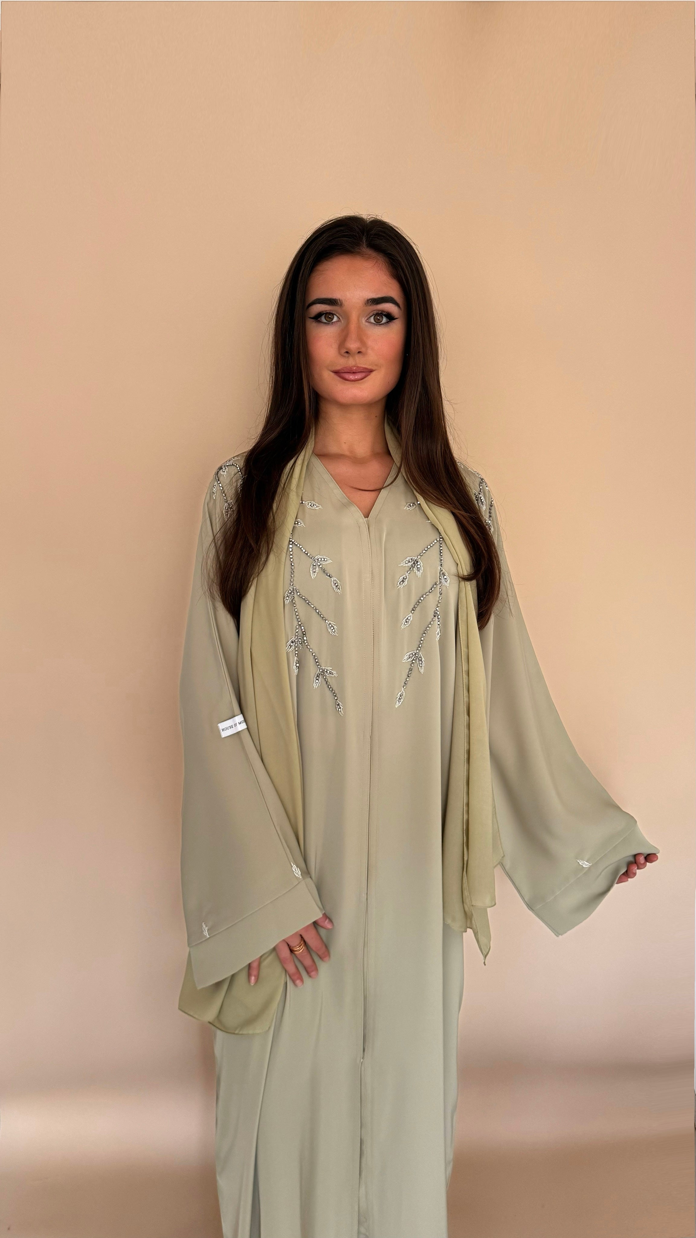 Abaya LEENA | Vert amande