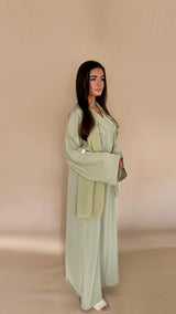 Abaya LEENA | Vert amande